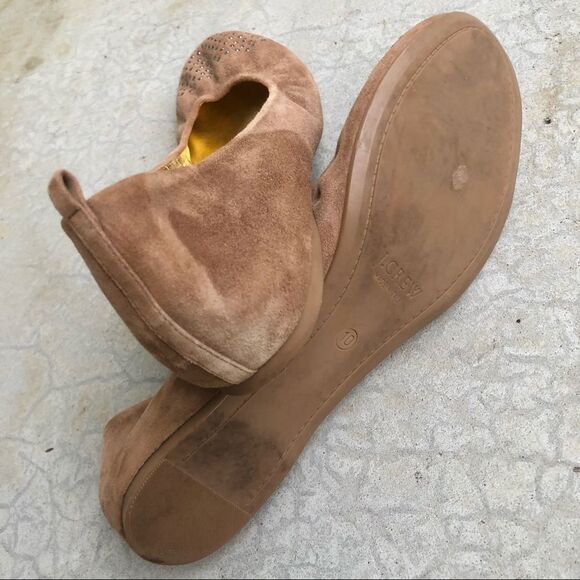 J Crew CeCe studded suede flats shoes brown 10 - Picture 6 of 6